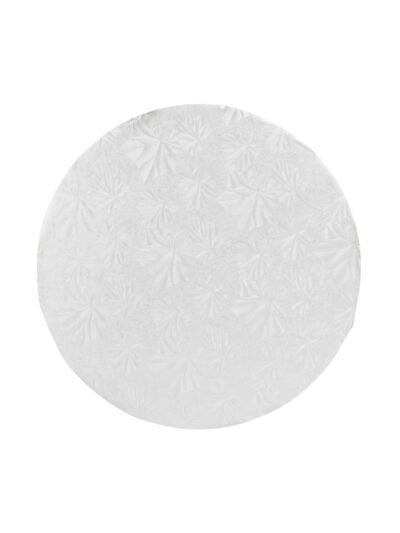 CAKE BOARD 10" ROUND WHITE FOLDUNDER 1/4 THICK