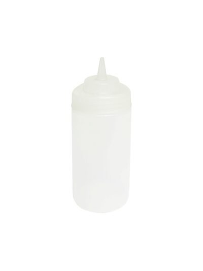 SQUEEZE BOTTLE  16oz CLEAR WIDE MOUTH