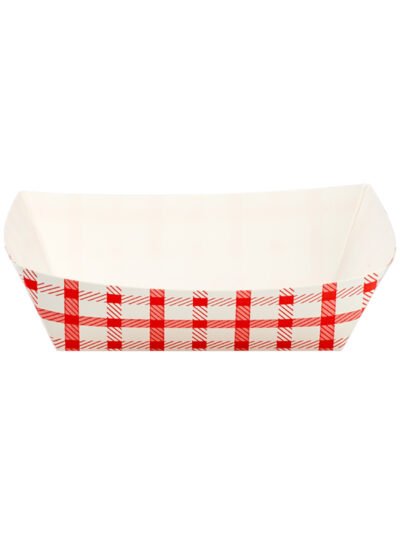 TRAY 1/2LB PAPER RED / WHITE #50
