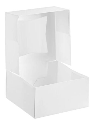 BOX  6 x 6 x 3  WHITE  W / WINDOW